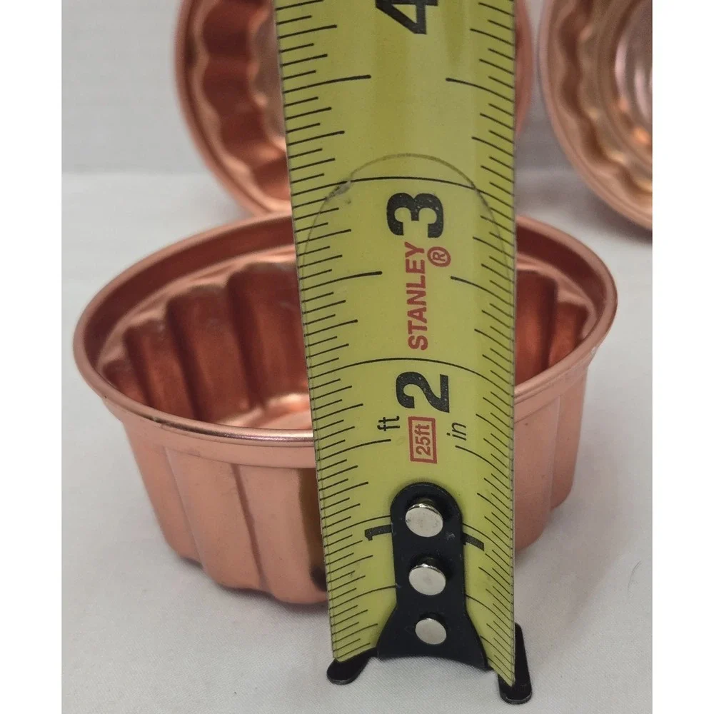 Vintage Jello Molds Set Of 4 Copper Color Aluminum Cake Tart Molds